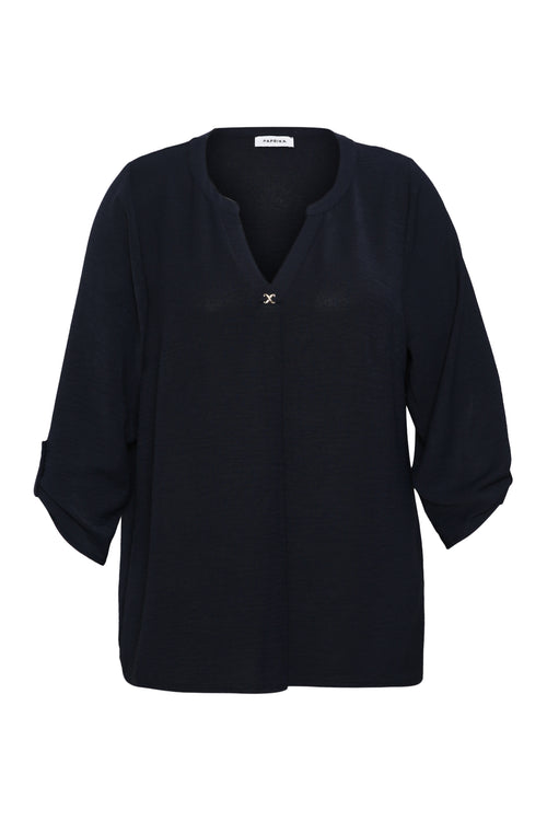 Blouse unie détail bijoux-Paprika-1