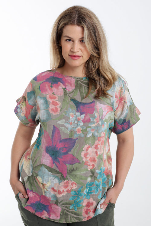 Bluse aus bedruckter Baumwolle-Paprika-2