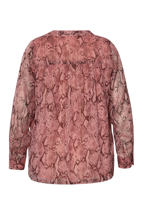 Schlangenprint-Bluse mit Lurex-Paprika-2