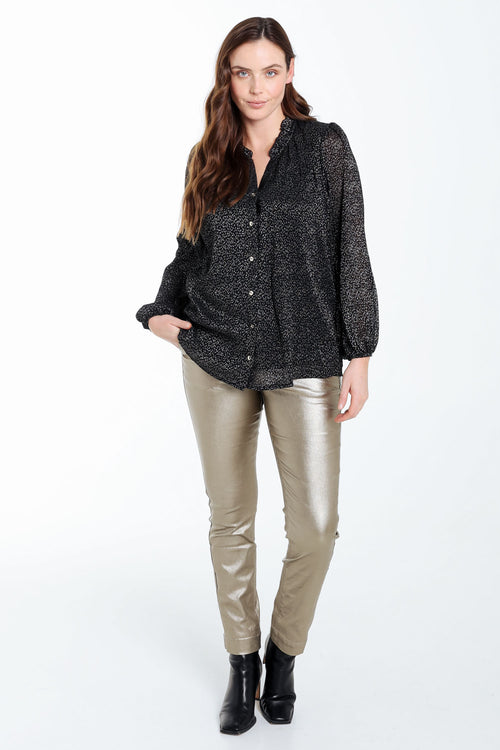 Blouse imprimé pois avec foil-Paprika-9