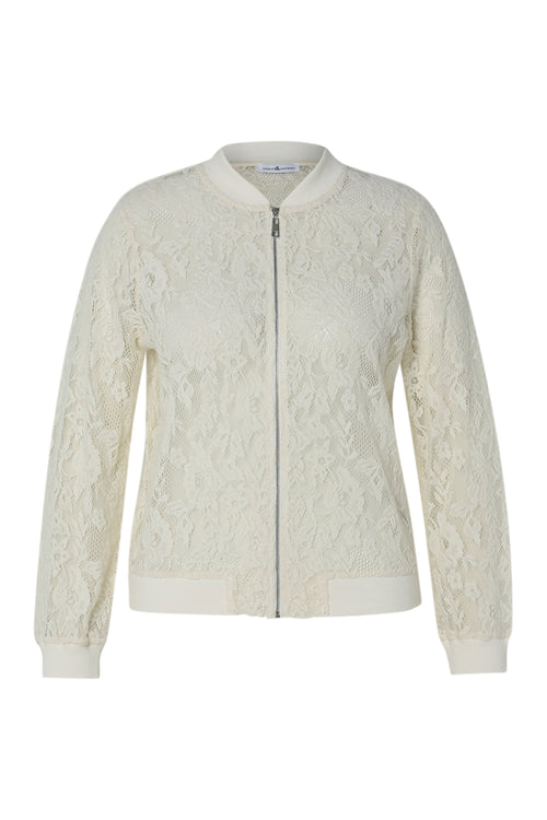Bomberjacke aus Baumwolle mit Netzblumen-Paprika-10