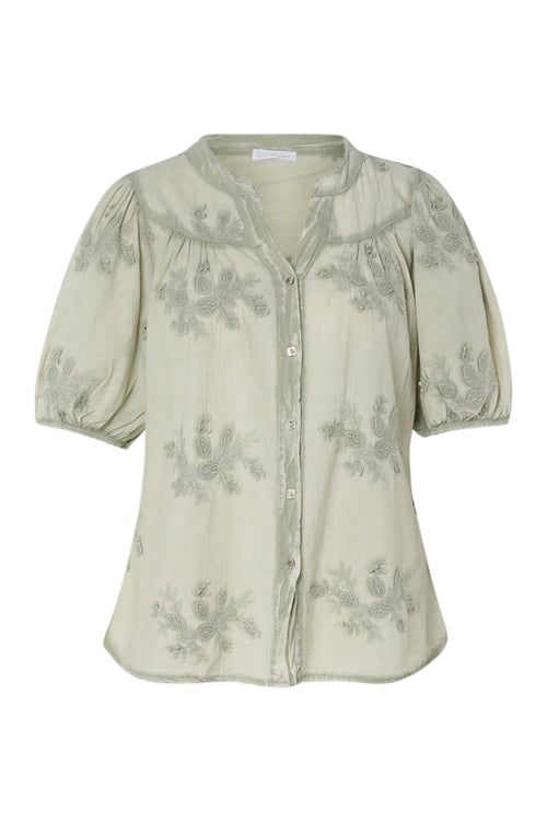 Baumwollbluse mit gestickten Blumen-Paprika-10