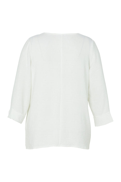 Locker geschnittene, unifarbene Bluse-Paprika-11