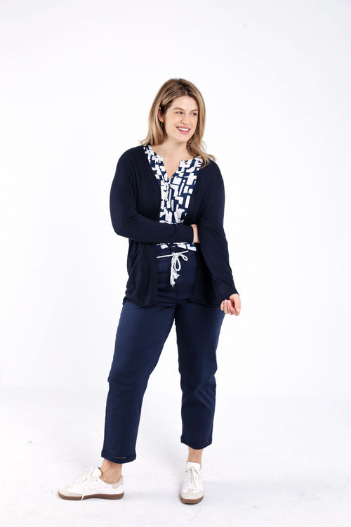 Cardigan fin en viscose uni-Paprika-8