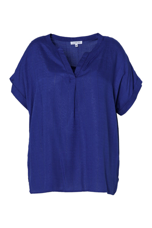 Bluse aus Viskose mit Lurexstreifen-Paprika-10