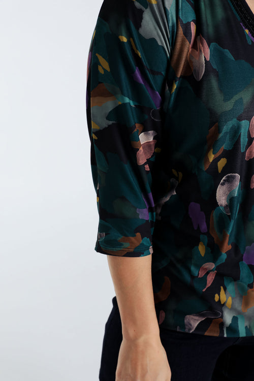 T-Shirt mit abstraktem Druck in Ballonform-Paprika-5