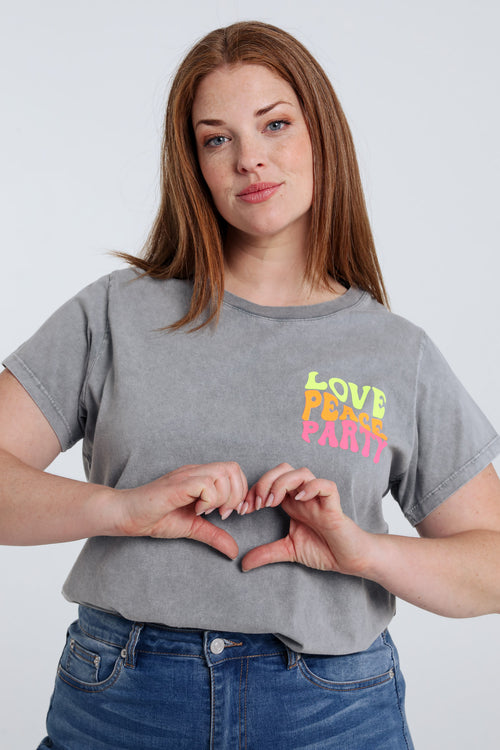 T-Shirt aus Baumwolle mit fluoreszierendem Schriftzug-Paprika-1