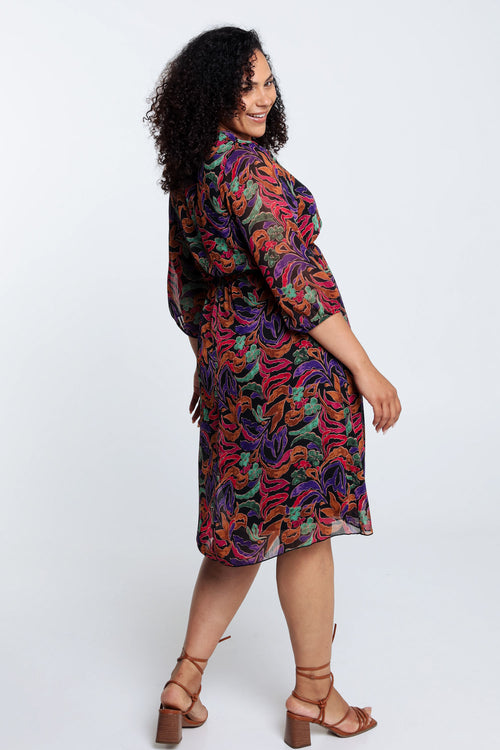 Robe en voile imprimée-Paprika-2