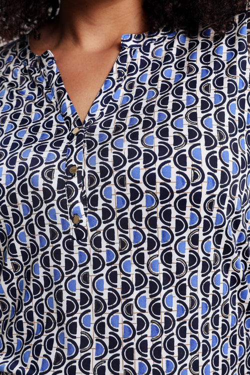 T-Shirt mit goldenem grafischem Muster-Paprika-5