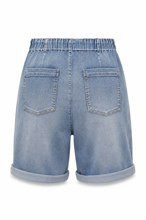 Kurze Chino aus Jeansstoff-Paprika-2