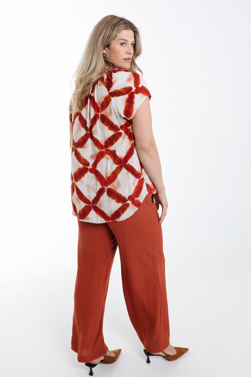 Bluse aus Viskose mit grafischem Druck-Paprika-2