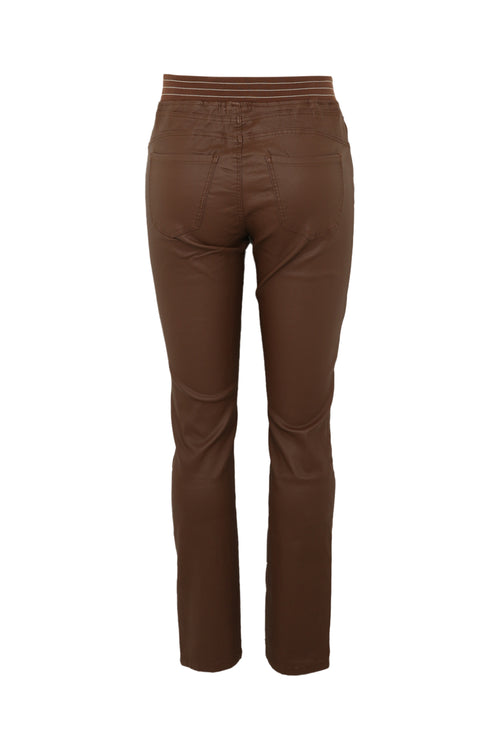 Beschichtete Slim-Fit-Jeggings mit feinem Gürtel-Paprika-10