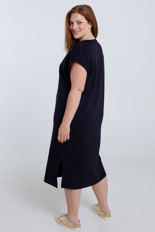 Einfarbiges Maxikleid aus Viskose-Paprika-2