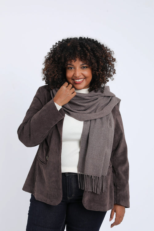 Einfarbiger Schal aus Viskose und Kaschmir-Paprika-9