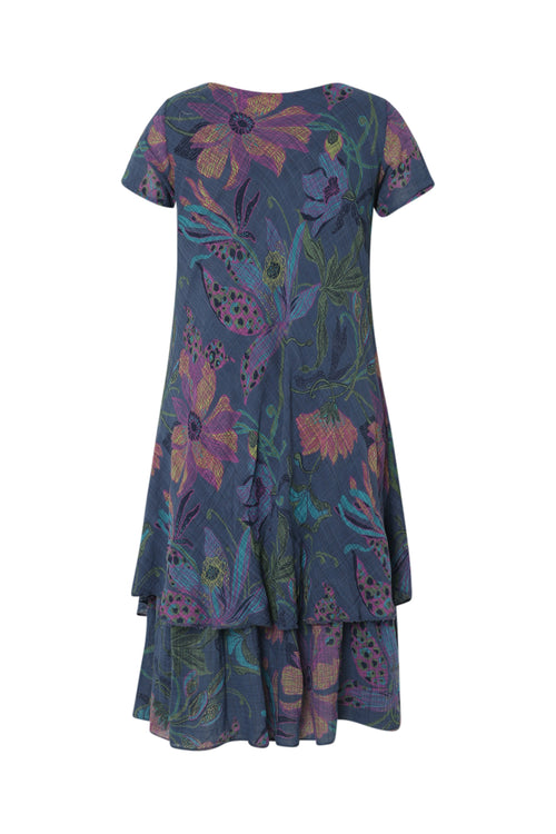 Kleid aus Baumwoll-Gaze mit Blumenmuster-Paprika-11
