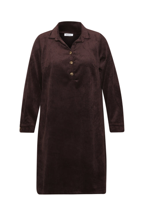 Uni kurzes Kleid aus Cord-Paprika-1