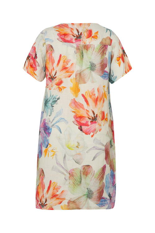 Leinenkleid mit Blumenmuster-Paprika-11