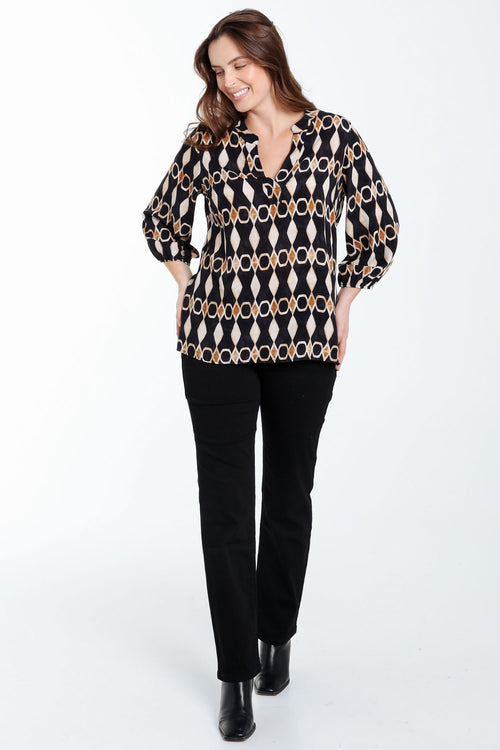 Bluse aus Viskose mit grafischem Print-Paprika-7