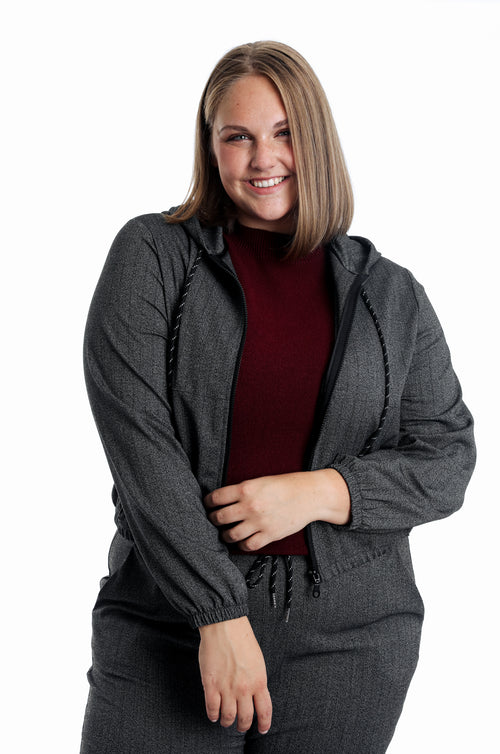 Kapuzensweatshirt mit meliertem Stoff-Paprika-1