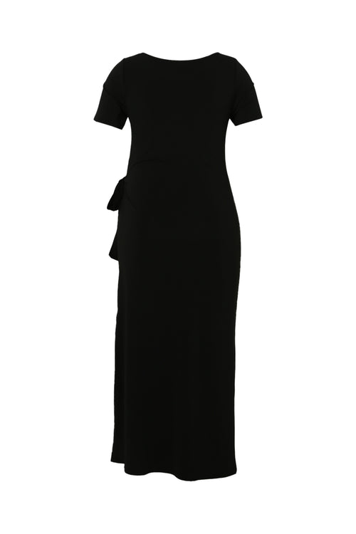 Schlichtes Strickkleid mit Schleife-Paprika-11