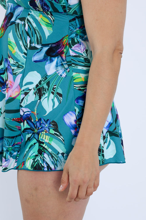 Robe maillot imprimé floral-Paprika-5