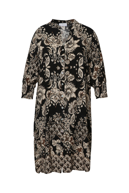 Kurzes Kleid aus bedrucktem Viskose mit Blumenmuster-Paprika-11