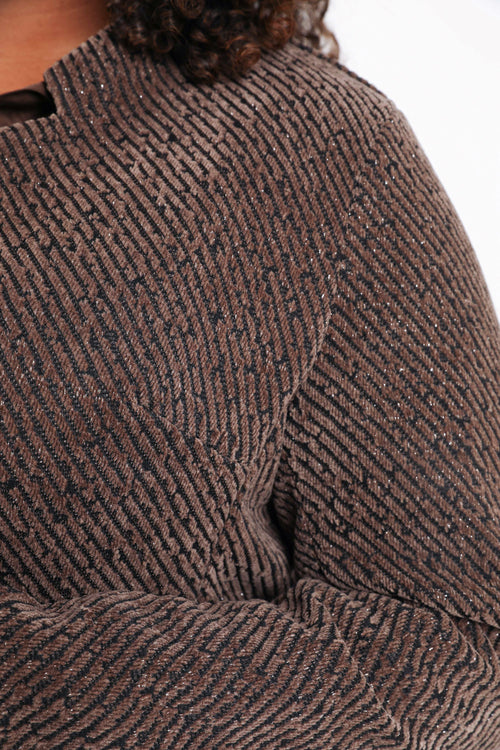 Zweifarbige Jacquard-Jacke mit Lurex-Paprika-6