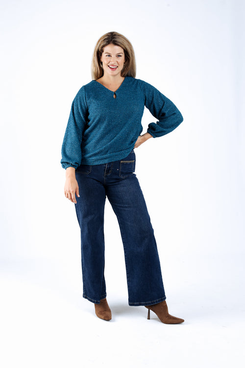 Pull en maille chaude unie-Paprika-5