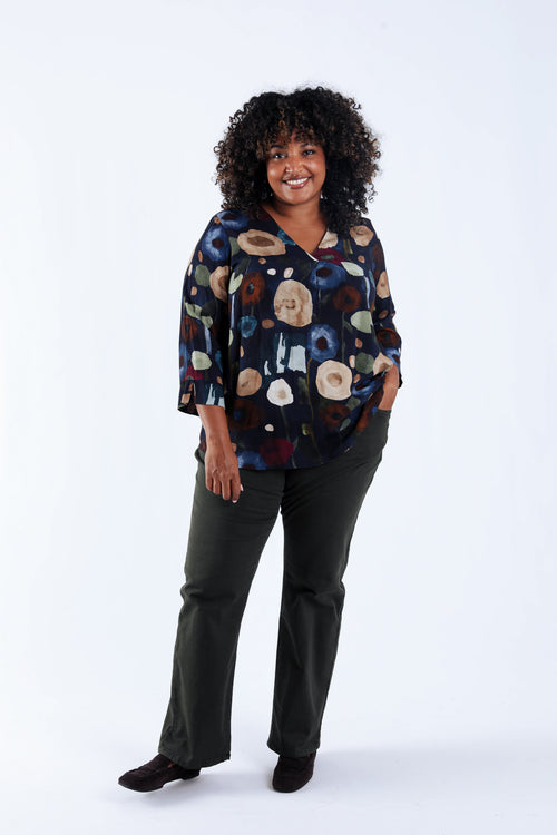 Blouse en viscose imprimé coquelicots-Paprika-5