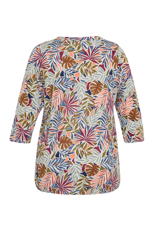 T-Shirt mit Blattmuster-Paprika-9