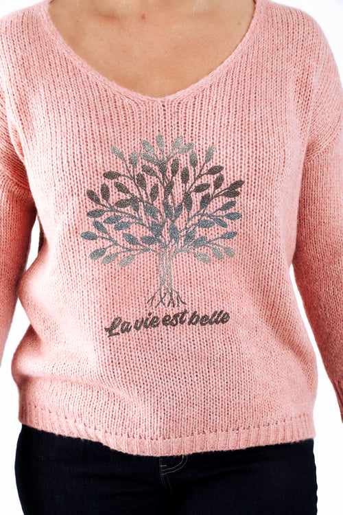 Pullover mit Lebensbaum-Motiv-Paprika-2