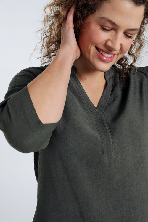 Einfarbiges Tunika-Kleid-Paprika-5