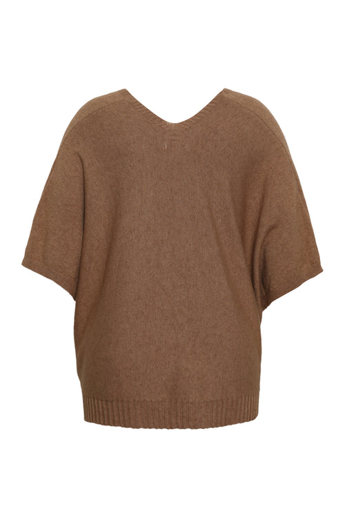 Pull court uni en viscose-Paprika-2