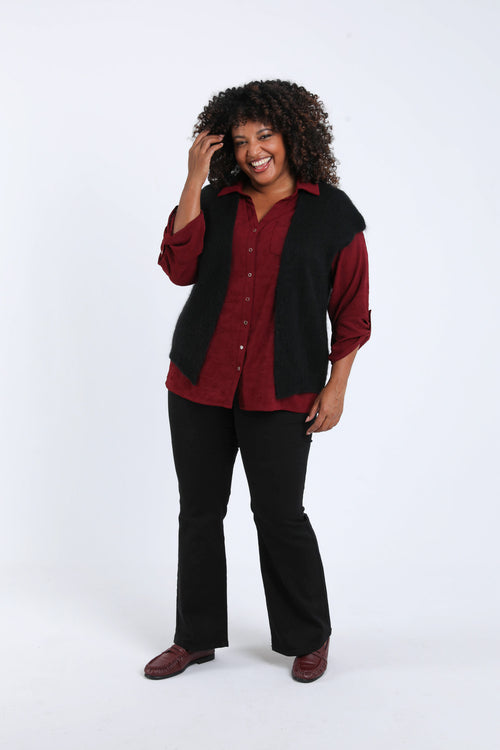 Einfarbige ärmellose Weste-Paprika-8