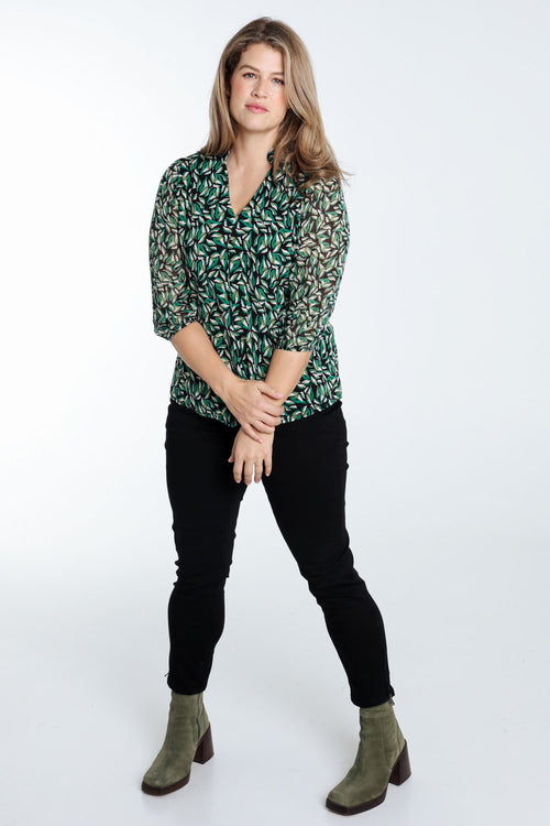 T-Shirt mit Blätterdruck-Paprika-9