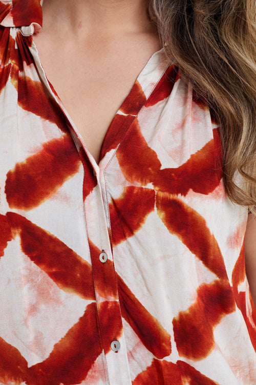 Bluse aus Viskose mit grafischem Druck-Paprika-3
