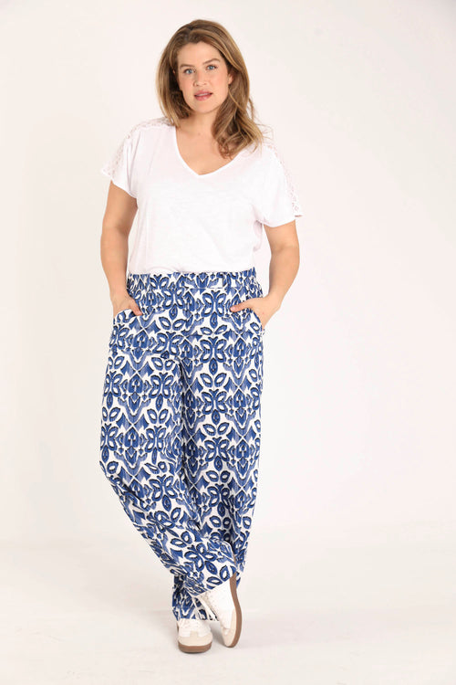 EXCLU SHEEGO - T-shirt en coton et viscose uni avec dentelle-Paprika-7