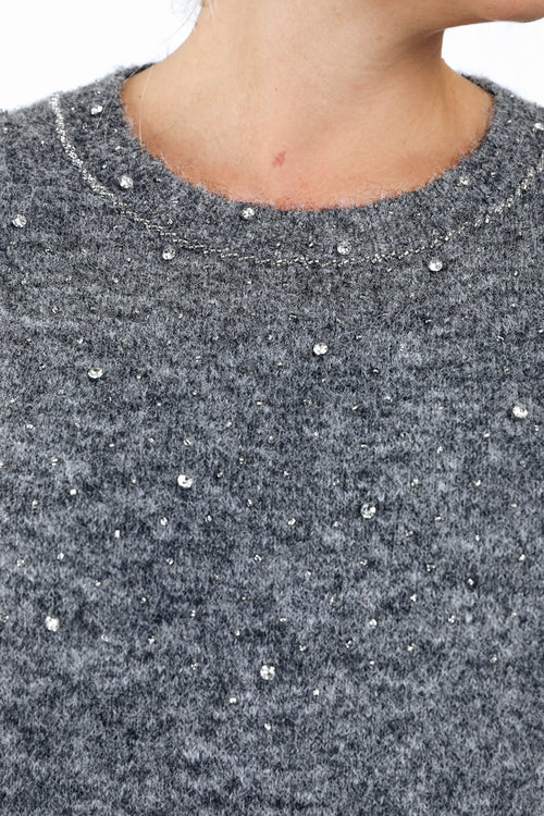 Uni-Pullover mit Strassdetails-Paprika-4
