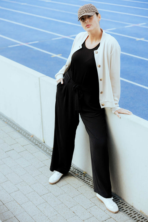 Pantalon jambes larges uni-Paprika-1