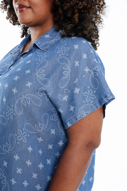Bedrucktes Lyocell-Hemd mit Bandana-Muster-Paprika-5