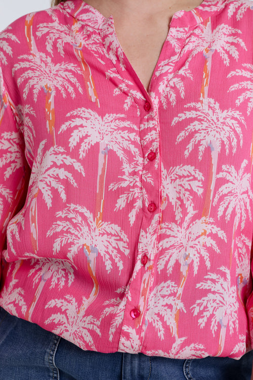 Bluse aus Viskose mit Palmenmuster-Paprika-5