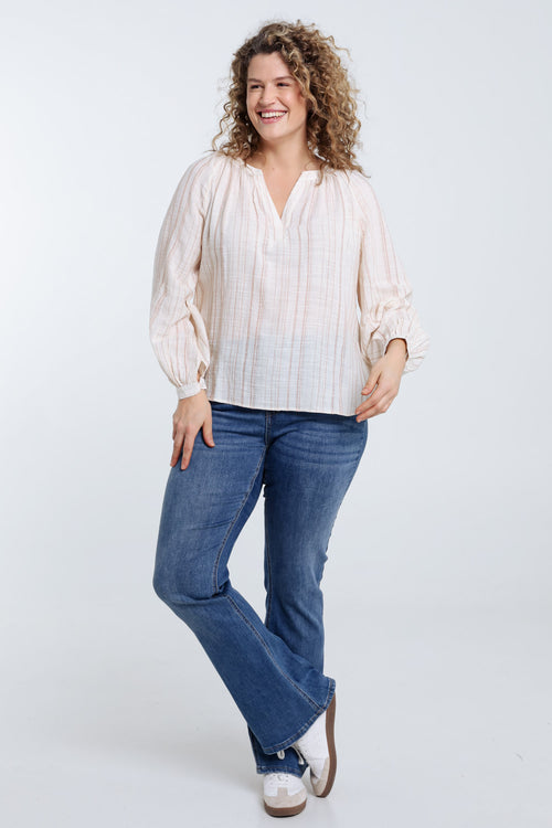 Gestreifte Bluse mit Lurex-Paprika-7