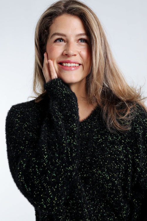 Schlichter Popcorn-Strickpullover-Paprika-4