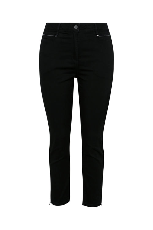 Unifarbene 7/8-Slim-Fit-Hose „Louise“ mit Reißverschluss unten an den Beinen-Paprika-10