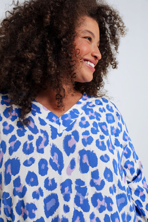 Tierhaut-Muster Viskosebluse-Paprika-5