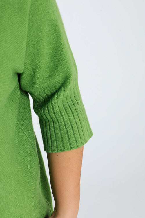 Langer, unifarbiger Pullover aus Viskose mit Saum am unteren Ende-Paprika-6