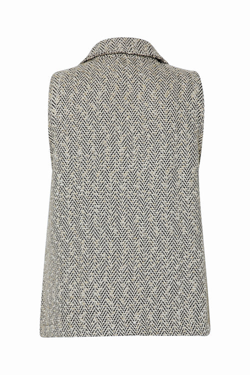 Blazer sans manches à motif chevrons-Paprika-9