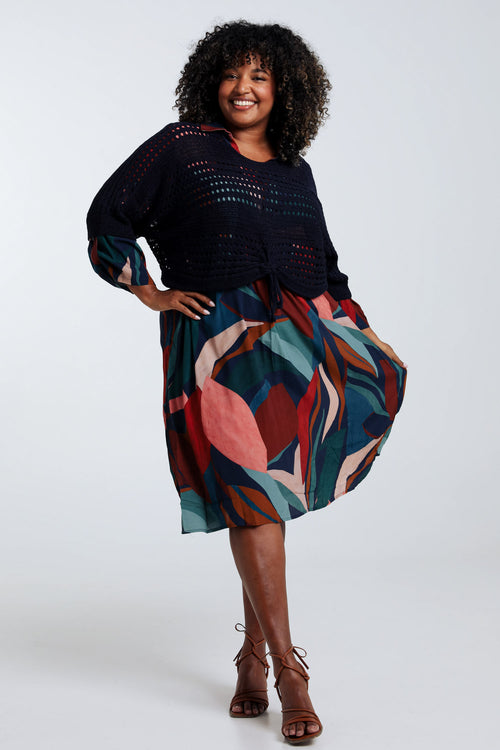 Kurzer, unifarbener Pullover aus Viskose-Paprika-9