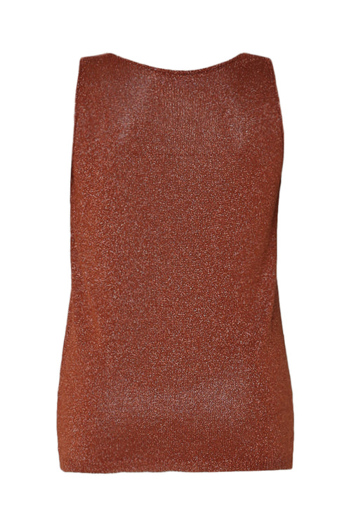 Einfarbiger Mesh-Top mit Lurex-Paprika-11