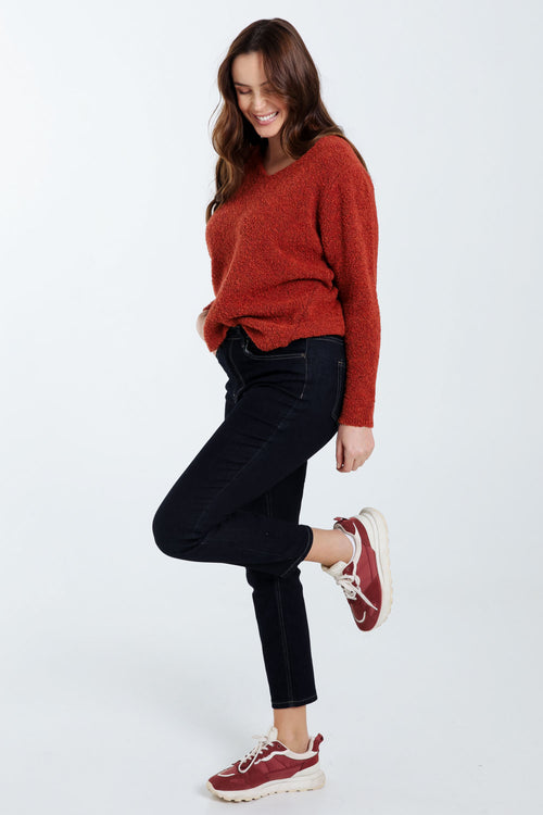 7/8-Jeans in Slim-Fit-Passform „Louise“-Paprika-9